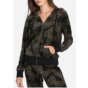 Johnny Was 2ps.Set Zip Up Hoodie and Sweatpants Size-1X Black Multi